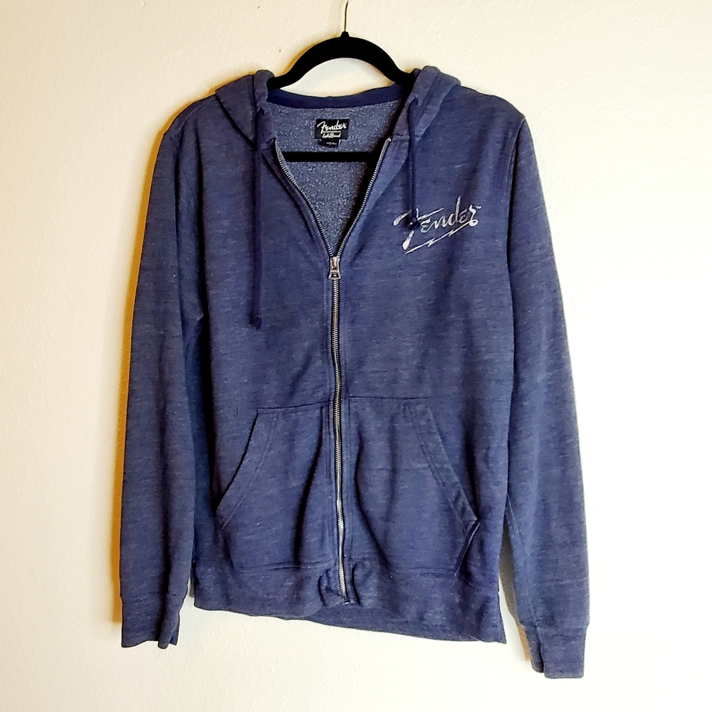 Fender & Lucky brand zip front hoodie in blue S - Picture 7 of 7